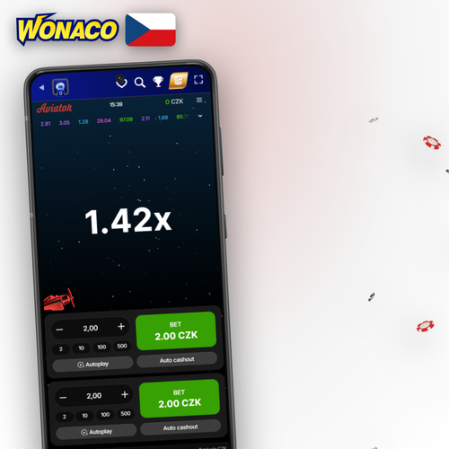 Wonaco Casino Aviator demo – letadlo stoupá po křivce multiplikátoru