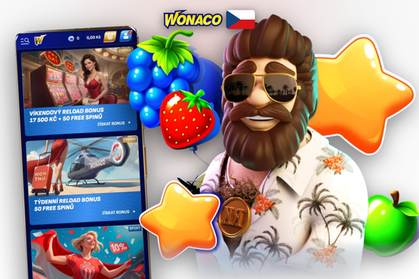 Wonaco Casino promo kód CZWONA100 odemkne bonus, free spiny i cashback najednou