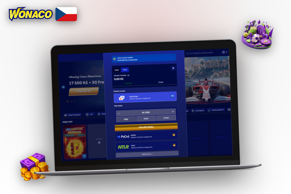 Wonaco Casino přijímá vklady v CZK i dalších měnách – bezpečně a bez poplatků