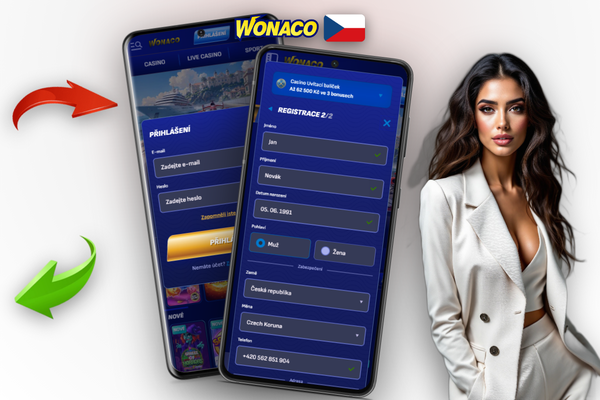 Wonaco Casino registrace s promo kódem – vyplňte slevový kód a aktivujte uvítací bonus